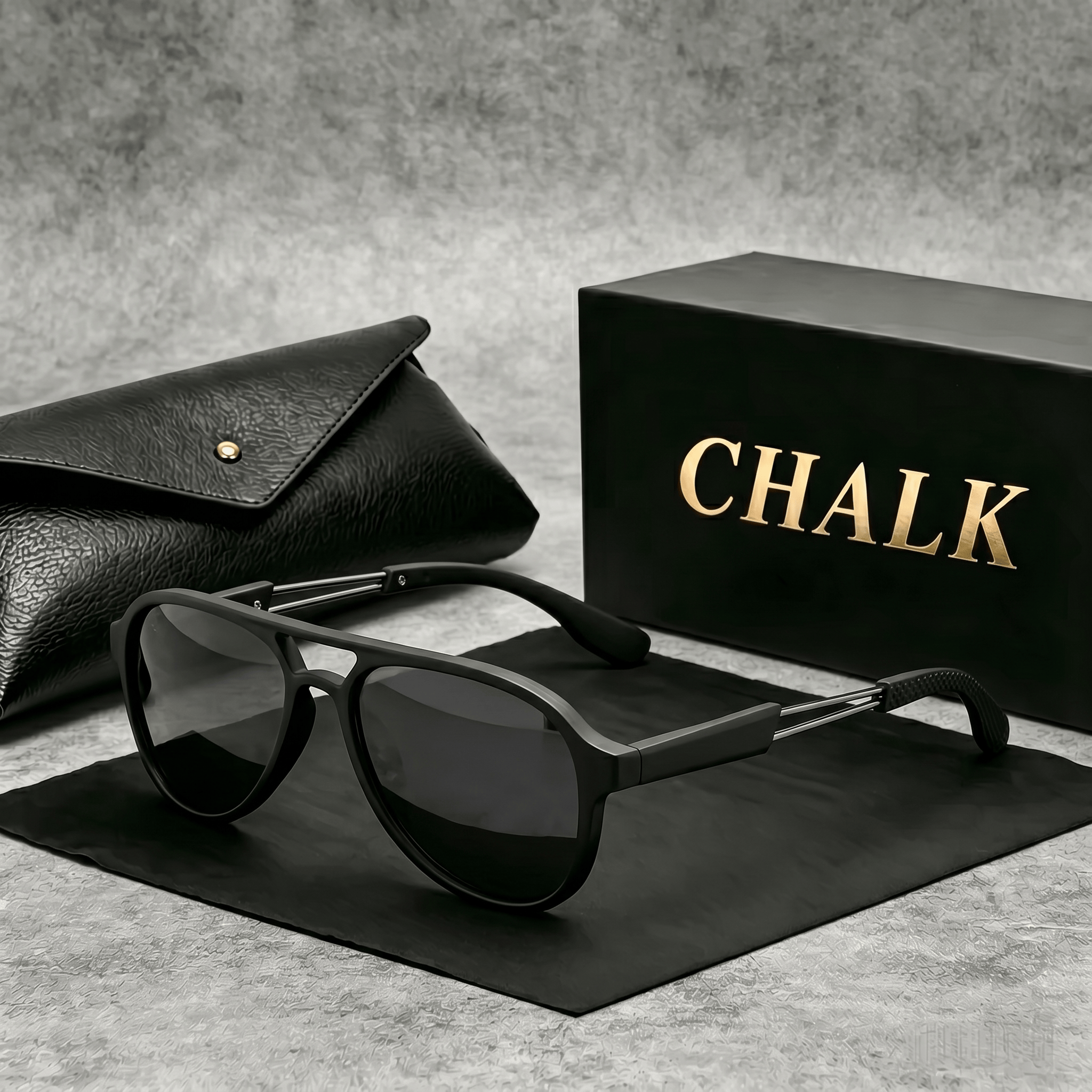 Vintage Fashion Runway - CHALK Men's Vintage Dual-Bridge Polarized Aviator