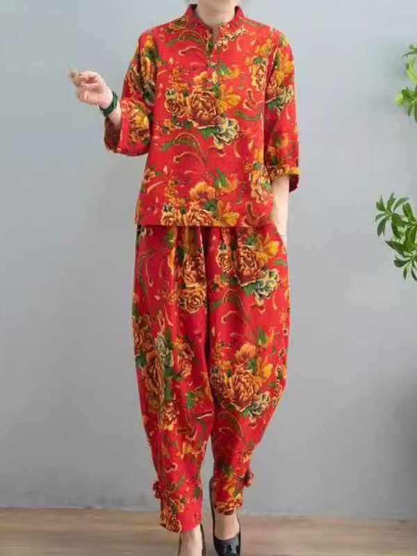 Vintage Fashion Pieces - Spring Autumn Women's Ethnic Style Cotton
