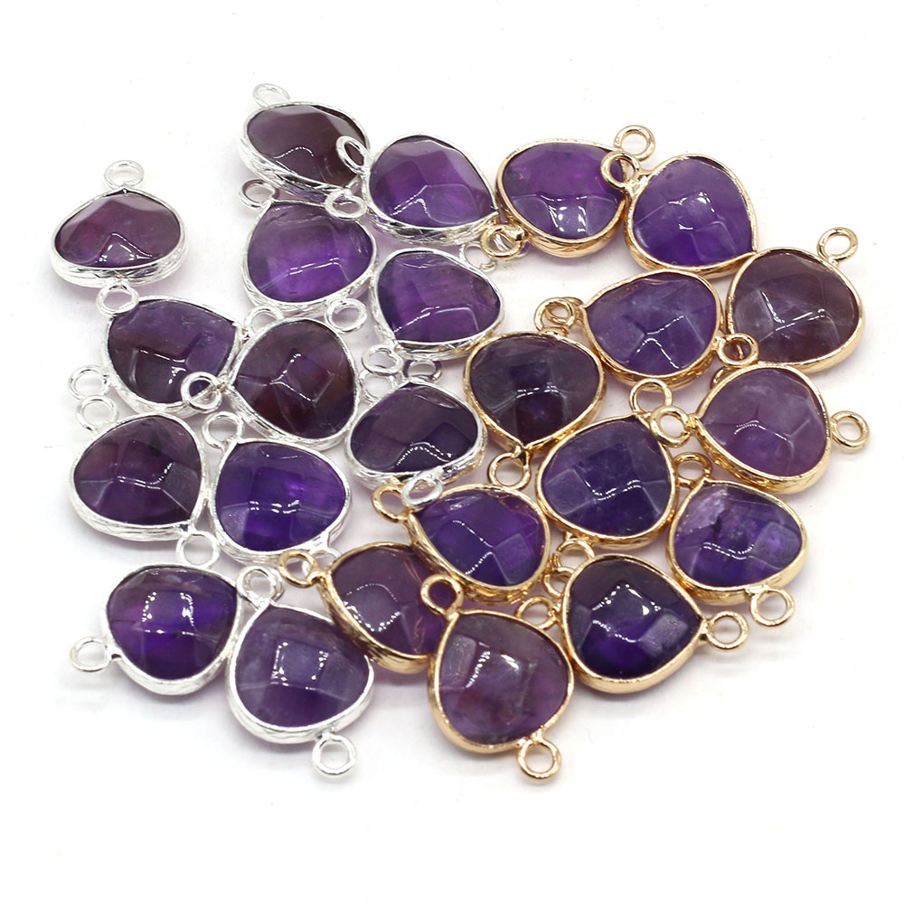 Vintage Fashion Necklace - 2pcs Natural Stone Connectors Fat Water