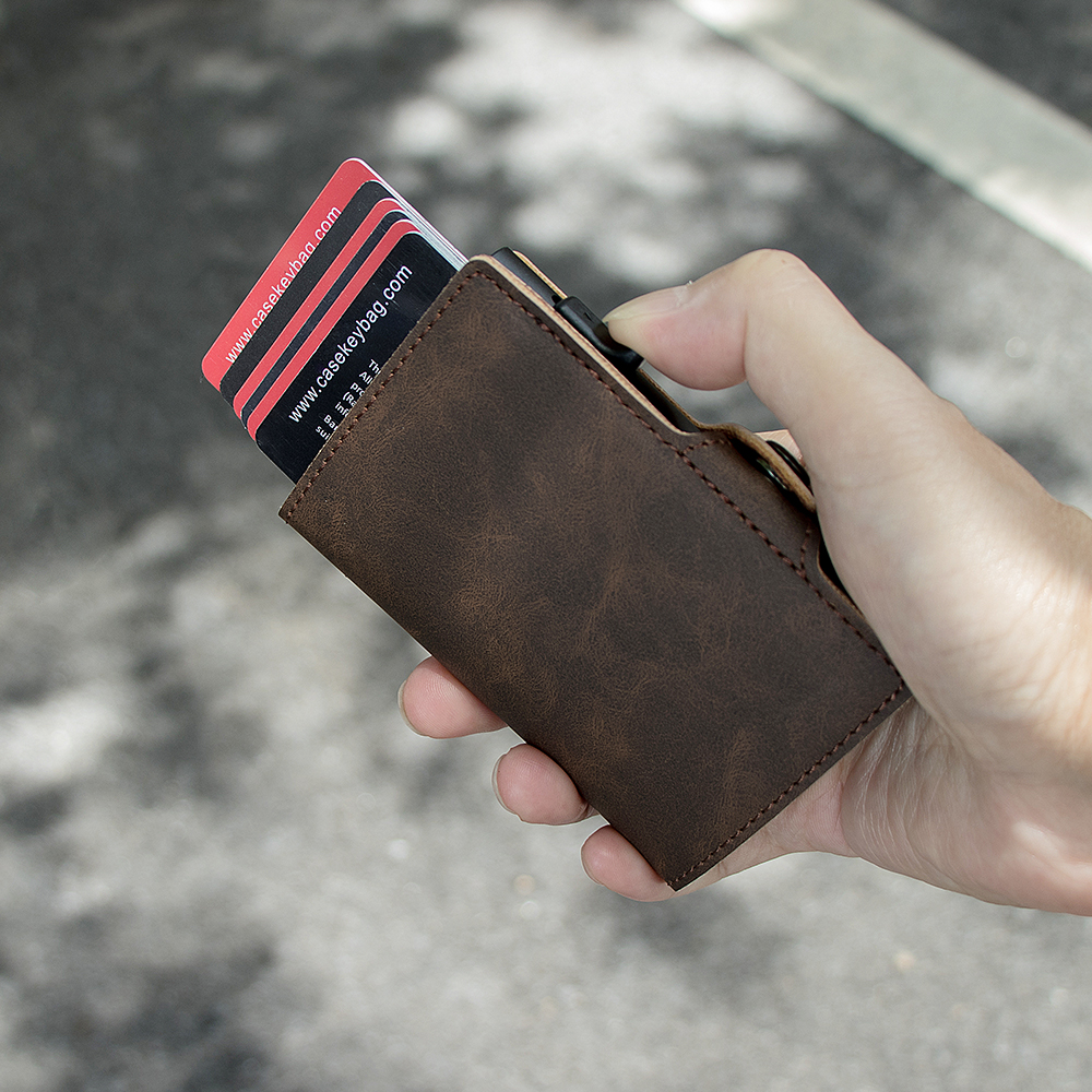 Vintage Fashion Pop Up - CASEKEY Airtag Smart Wallet Vintage Pu