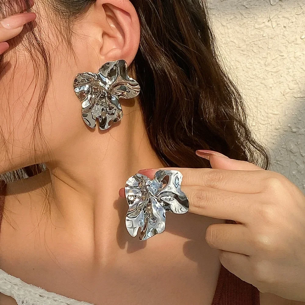 Vintage Fashion Trends 2025 - Vintage Irregular Geometric Earrings Metal Stud