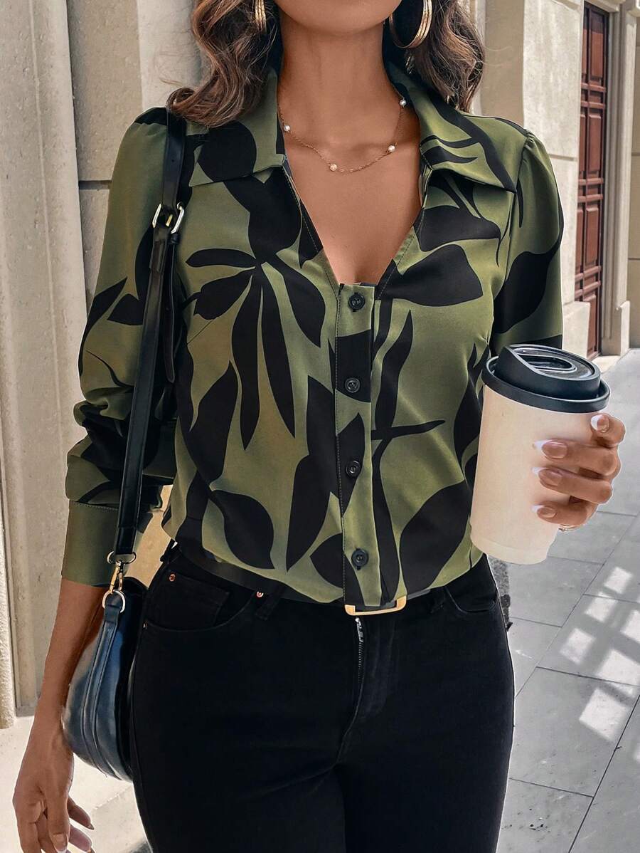 Womens Floral Print Long Sleev - Printed Floral Shirt recensione e prezzo