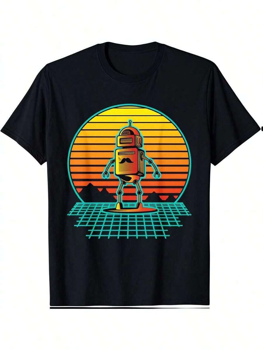 Retro Robot Shirt Black Vintag - Vintage Fashion Enthusiasts recensione e prezzo