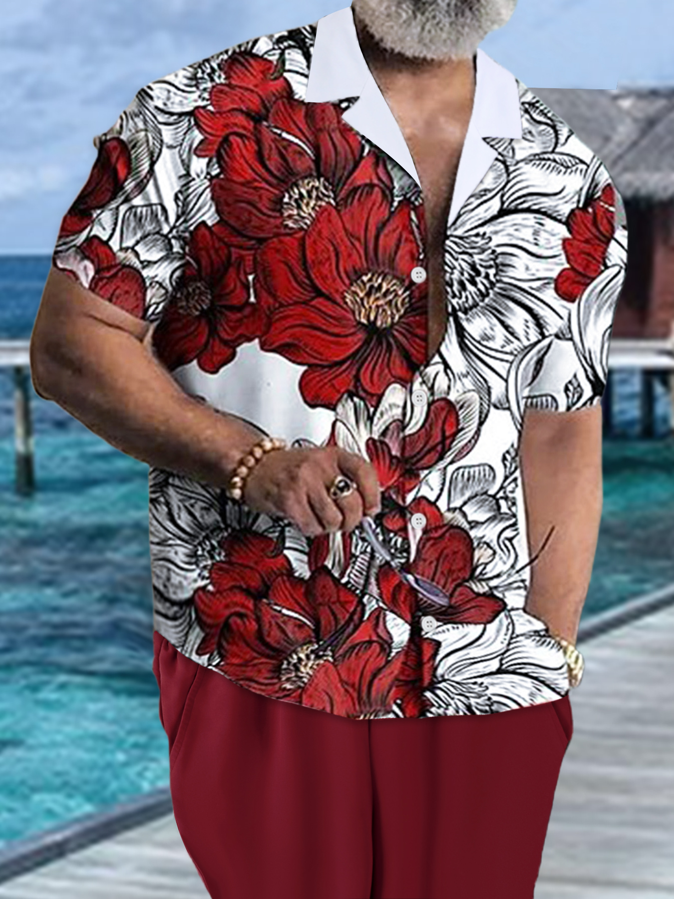 Men's Summer Lightweight Breat - Printed Floral Shirt recensione e prezzo