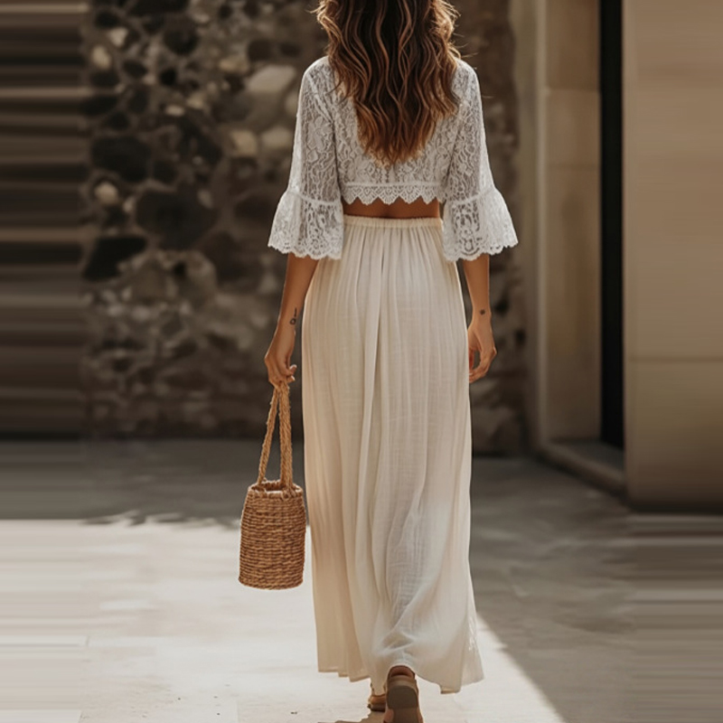 Sexy V-neck Flare Sleeve Top w - Vintage Fashion Ai recensione e prezzo