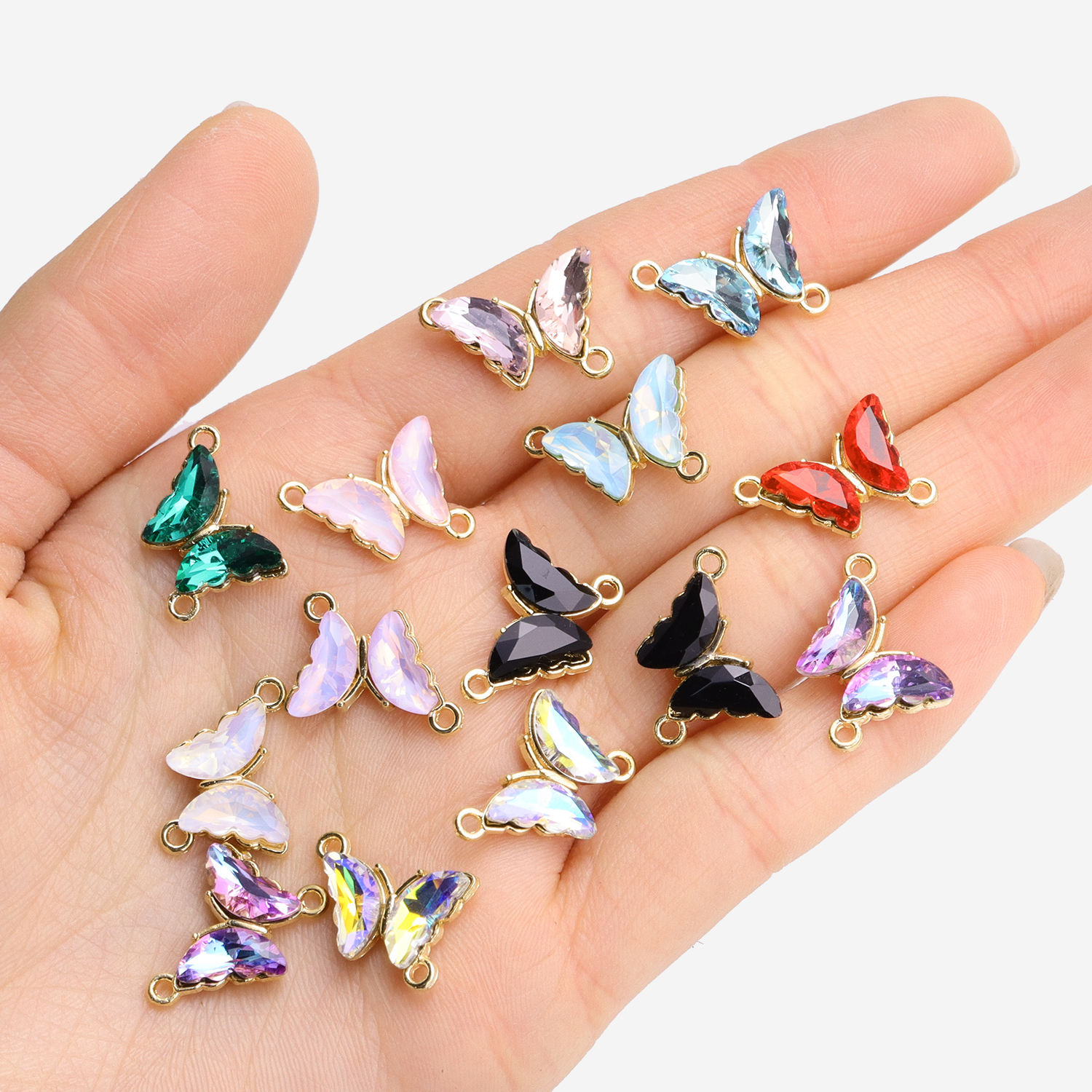 10Pcs Crystal Glass Butterfly  - Vintage Fashion Necklace recensione e prezzo