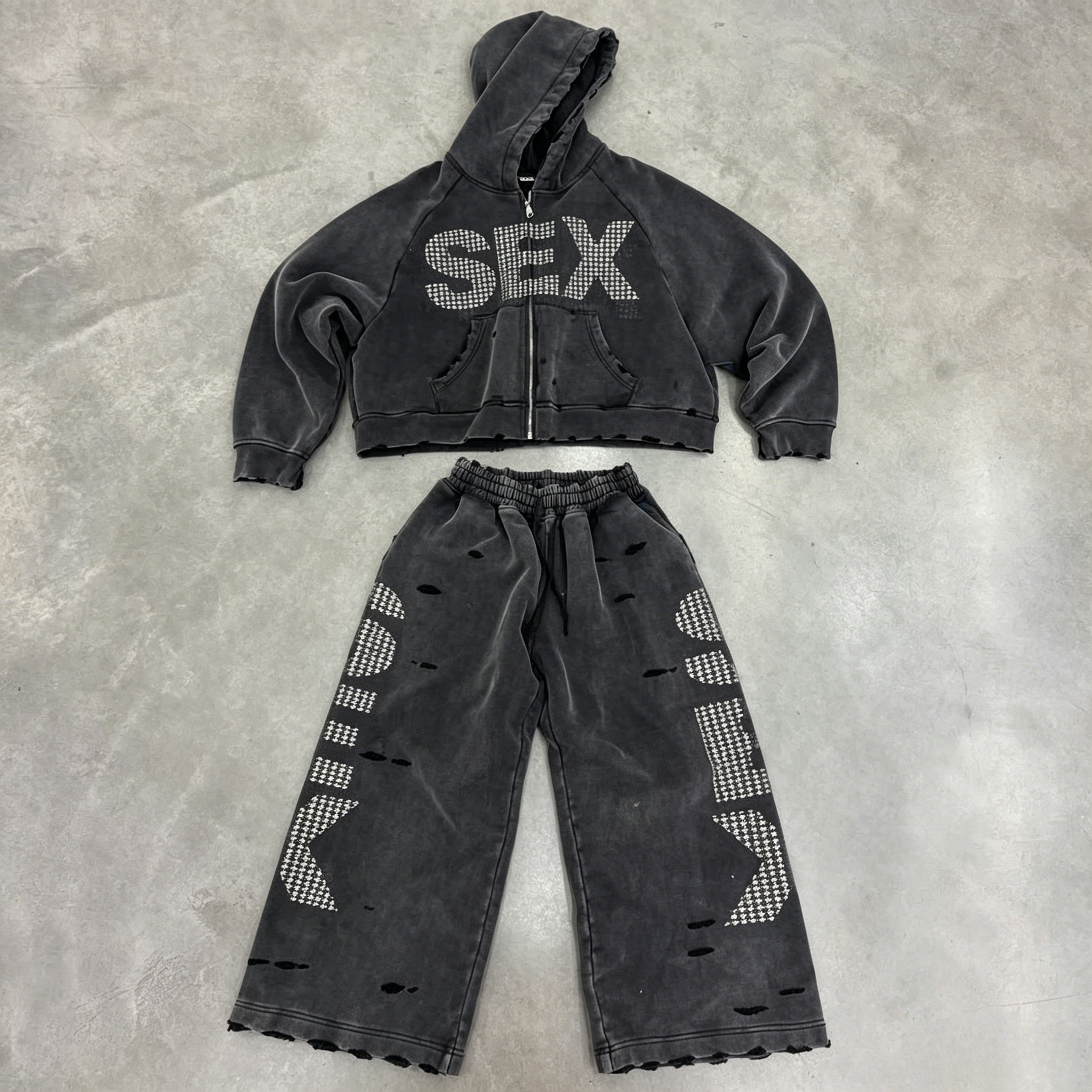 Y2K Sex Hoodie Set Oversized R - Vintage Zipper recensione e prezzo