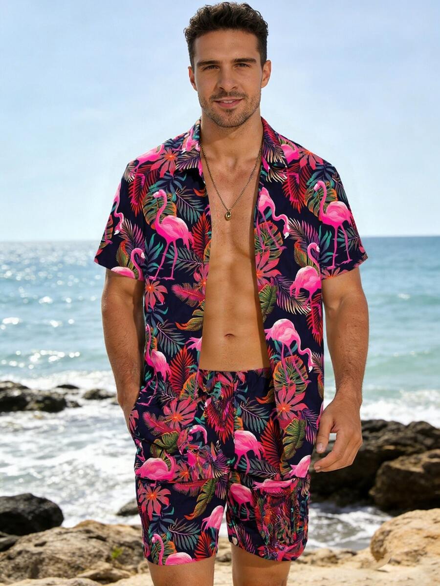 Mens Hawaiian Shirt And Shorts - Printed Floral Shirt recensione e prezzo