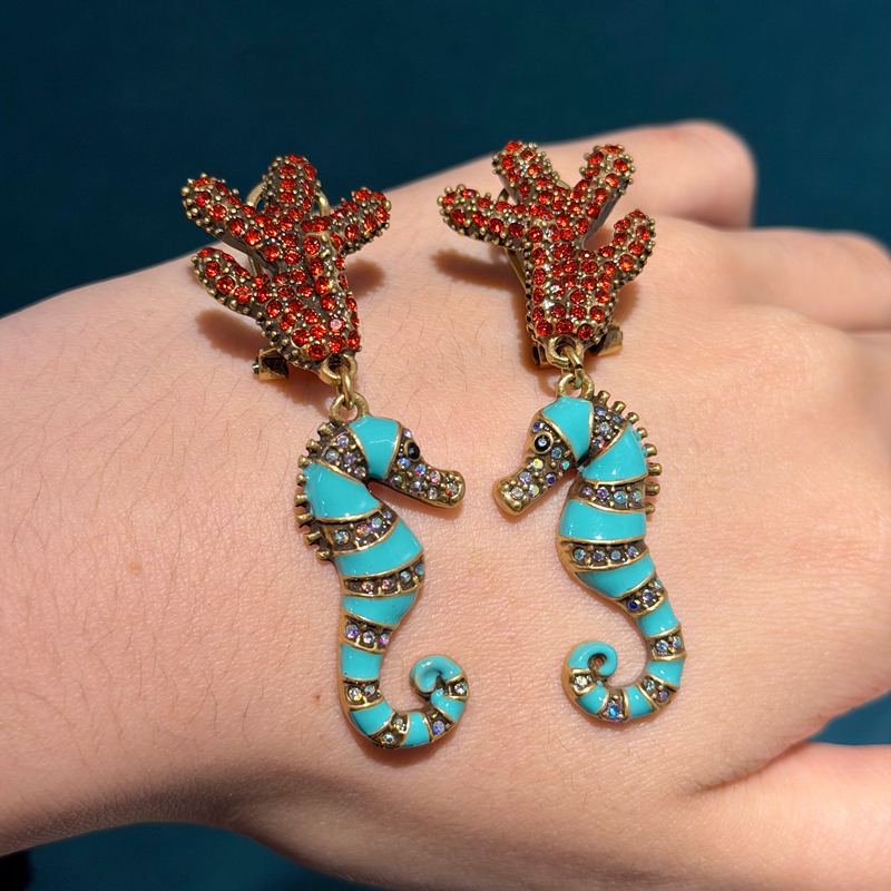 Vintage Blue Seahorse Drop Ear - Vintage Fashion Trends 2025 recensione e prezzo