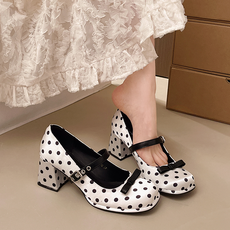 Vintage Thick Heel Polka Dot W - Vintage Fashion Online recensione e prezzo