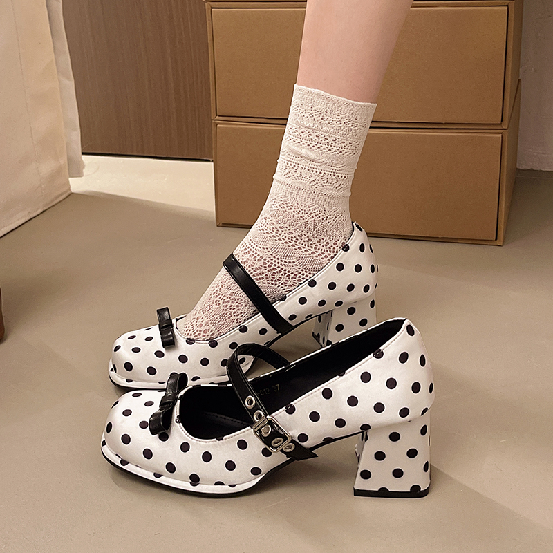 Vintage Thick Heel Polka Dot W - Vintage Fashion Online recensione e prezzo