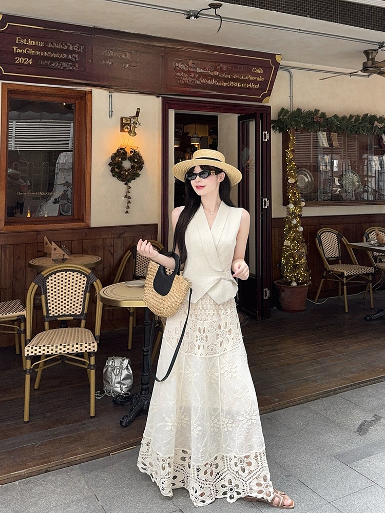 Fashionable V-neck Waist-cinch - Vintage Fashion Old Money recensione e prezzo