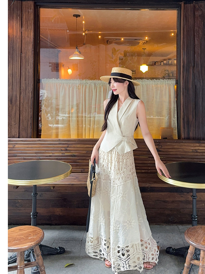 Fashionable V-neck Waist-cinch - Vintage Fashion Old Money recensione e prezzo