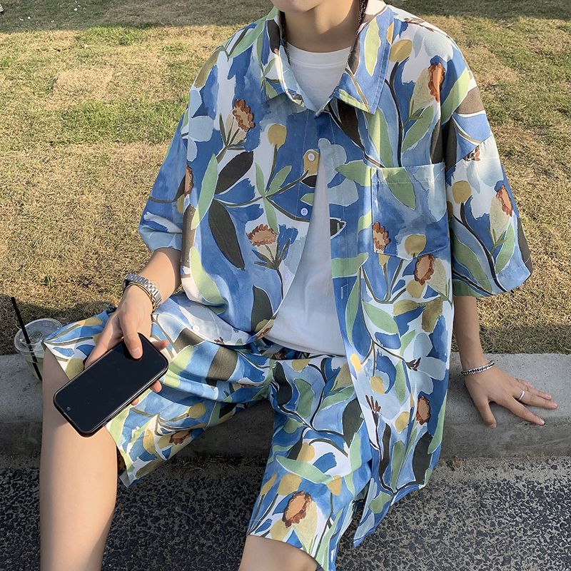 Ice Silk Floral Short Sleeve M - Printed Floral Shirt recensione e prezzo