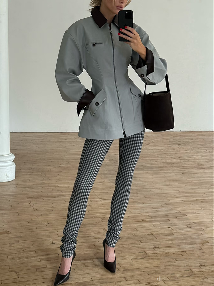 Leather-paneled jacket, a vint - Vintage Fashion Old Money recensione e prezzo