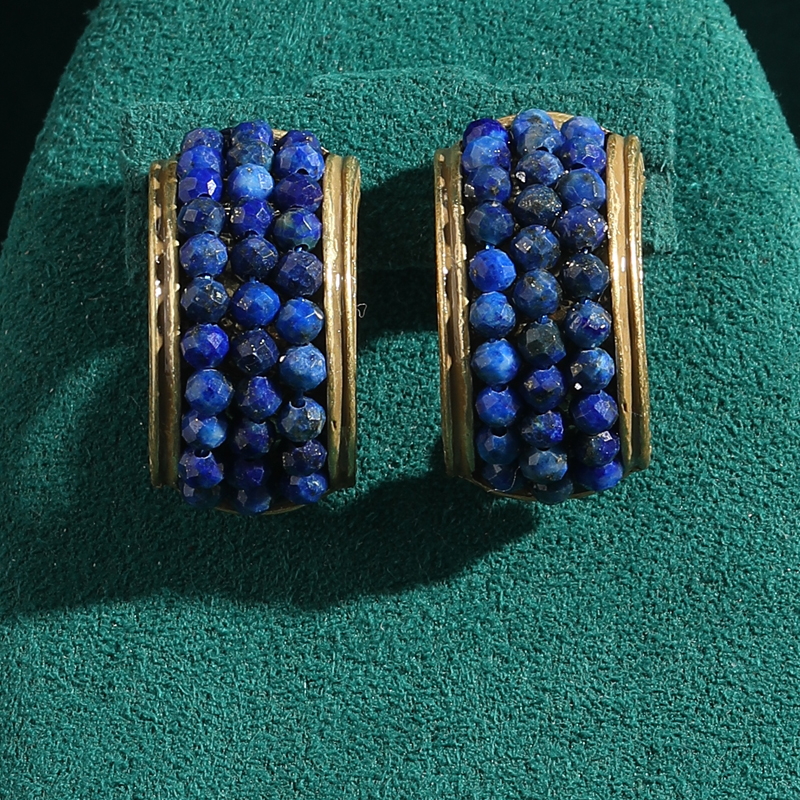 Vintage Lapis Lazuli Stud Earr - Vintage Fashion Trends 2025 recensione e prezzo