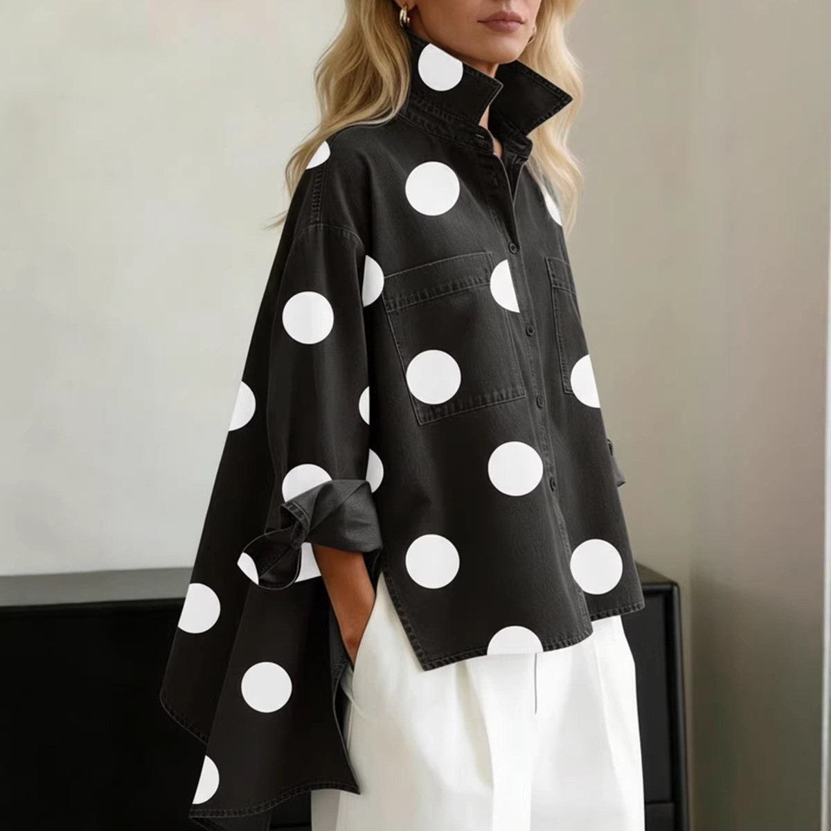 Printed Faux Denim Shirt Stand - Printed Floral Shirt recensione e prezzo