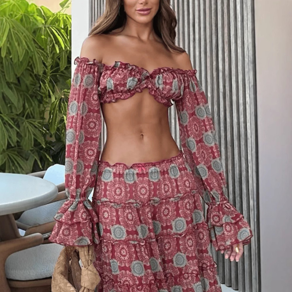 Vintage Print Skirt Two Piece  - Vintage Fashion Ai recensione e prezzo