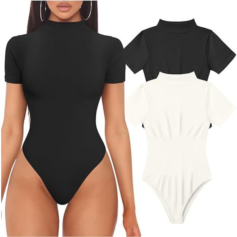 Short Sleeve Turtleneck Bodysu - Vintage Fashion Ai recensione e prezzo