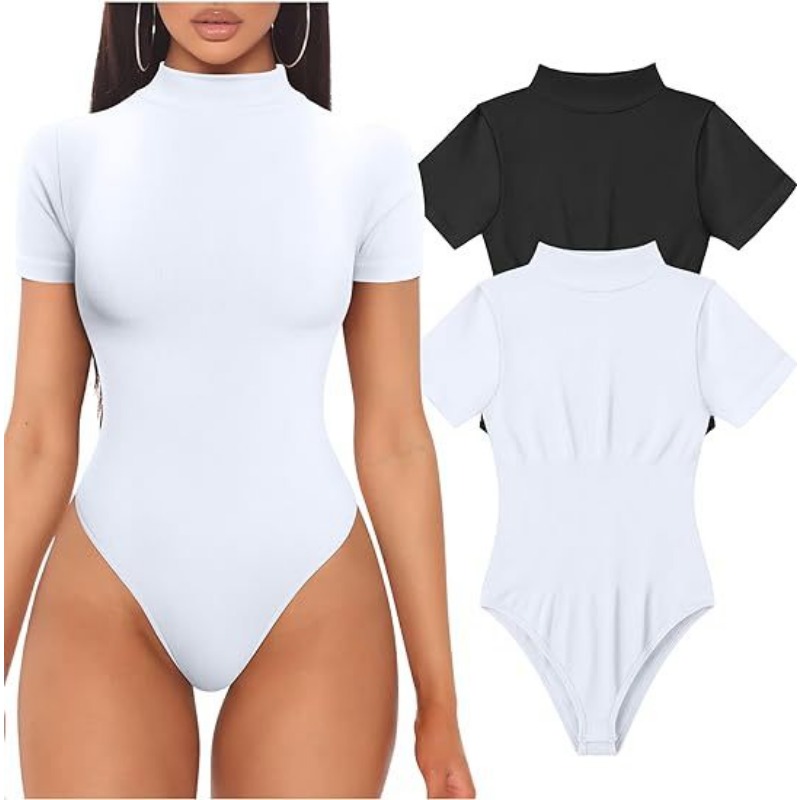 Short Sleeve Turtleneck Bodysu - Vintage Fashion Ai recensione e prezzo