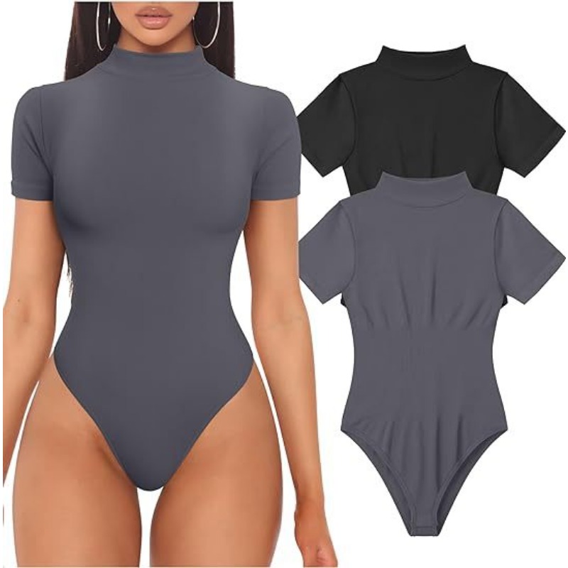 Short Sleeve Turtleneck Bodysu - Vintage Fashion Ai recensione e prezzo