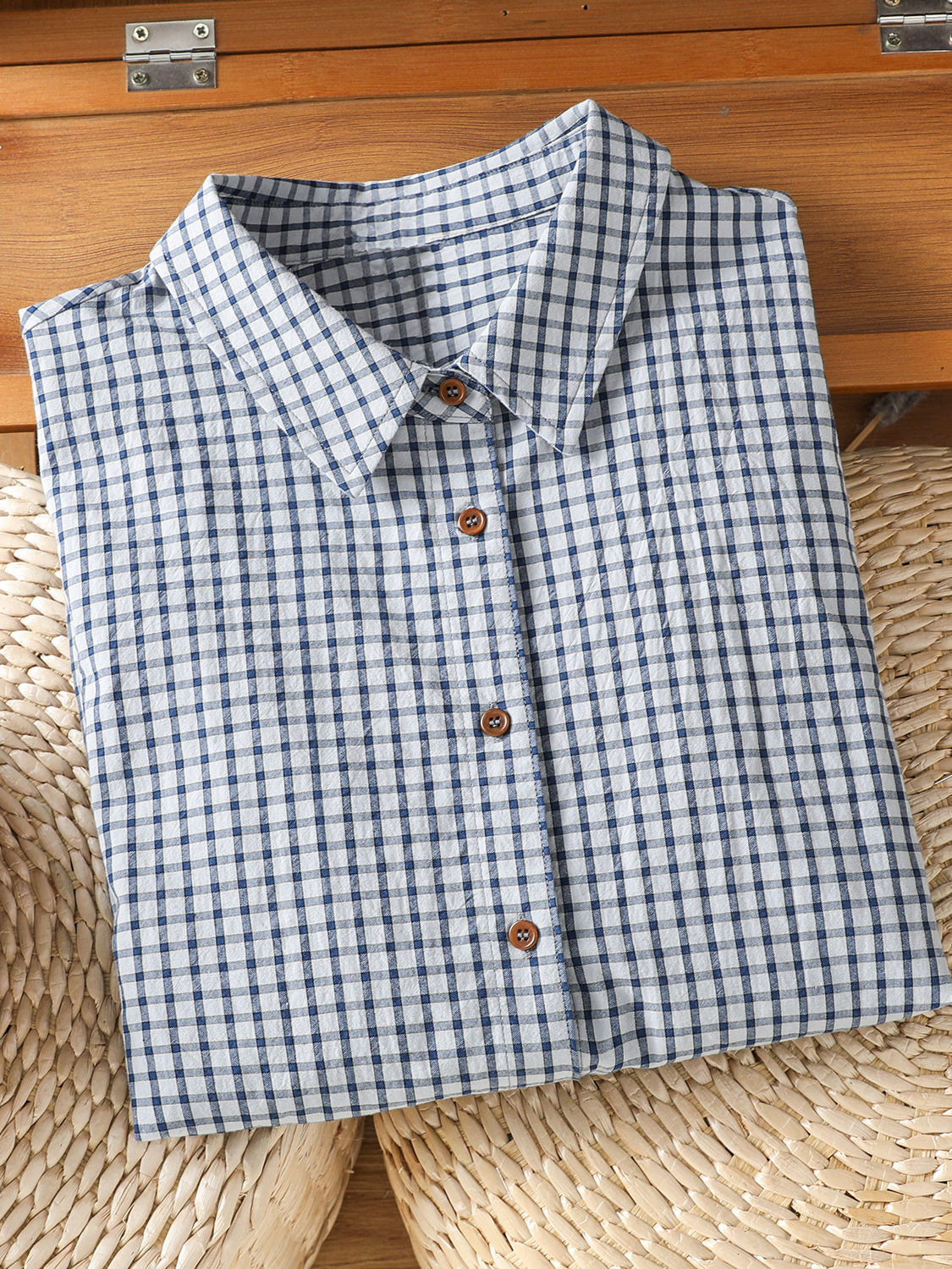 High-End Blue White Plaid Long - Vintage Fashion Years recensione e prezzo