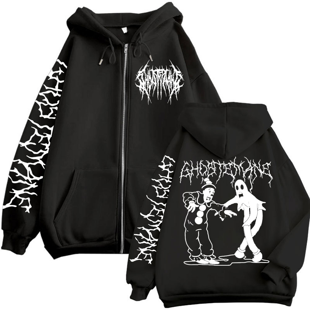 Ghostemane Print Zipper Hoodie - Vintage Fashion Pop Up recensione e prezzo