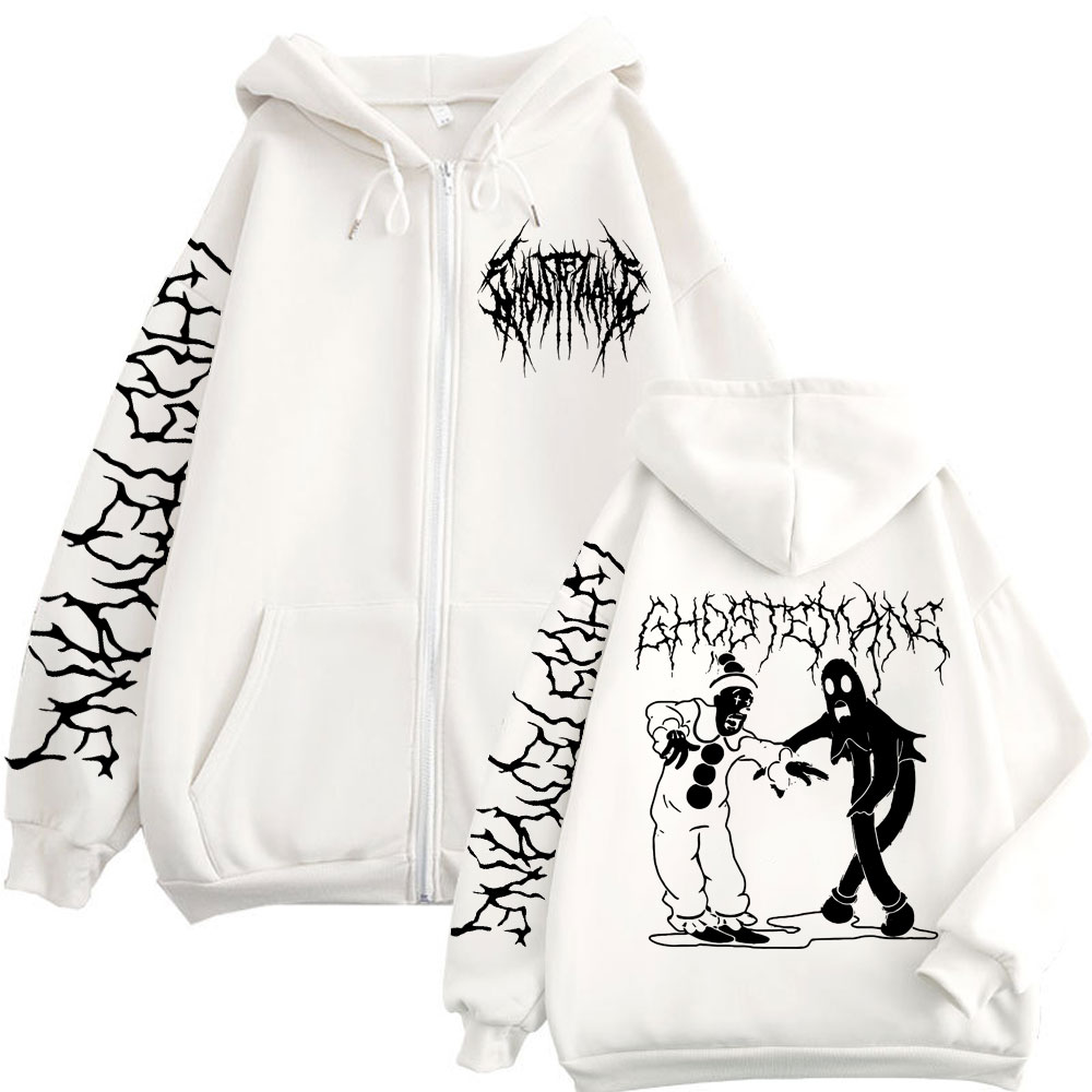 Ghostemane Print Zipper Hoodie - Vintage Fashion Pop Up recensione e prezzo