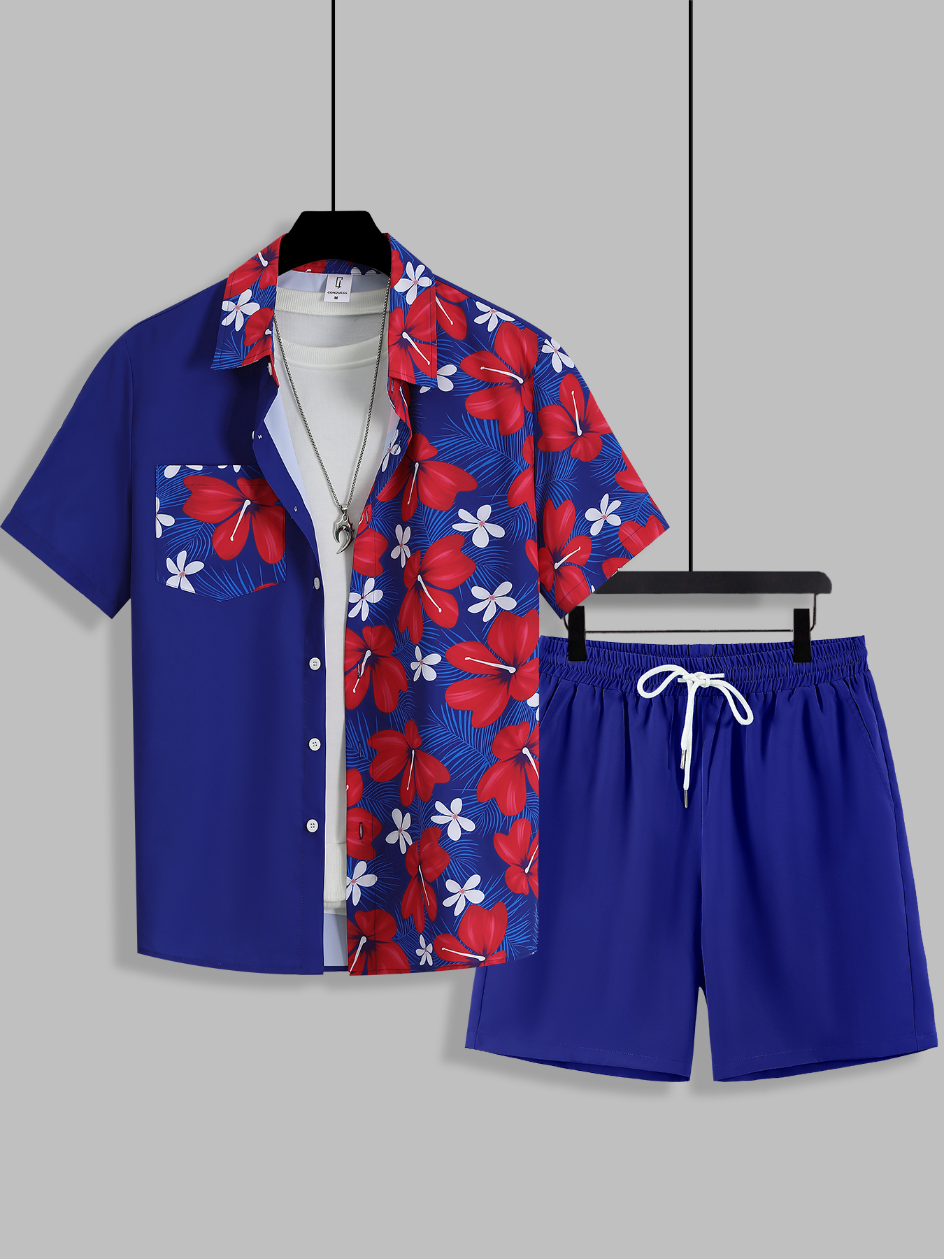 Men's Unique Patchwork Set, Bl - Printed Floral Shirt recensione e prezzo